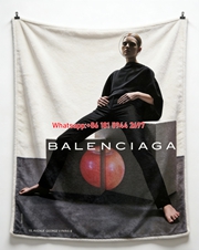 Balenciaga Minimalist Black Outfit Red Apple Editorial Flannel Sofa Throw Blanket BA230